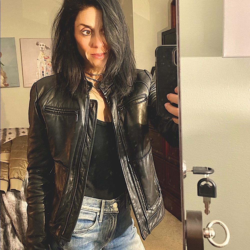 Vintage Calvin Klein genuine leather coat